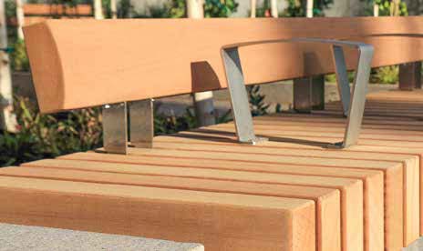 Benches are designed with space for a wheelchair to be manoeuvred alongside. Armrests and backrests are included to assist with transfer and comfort.