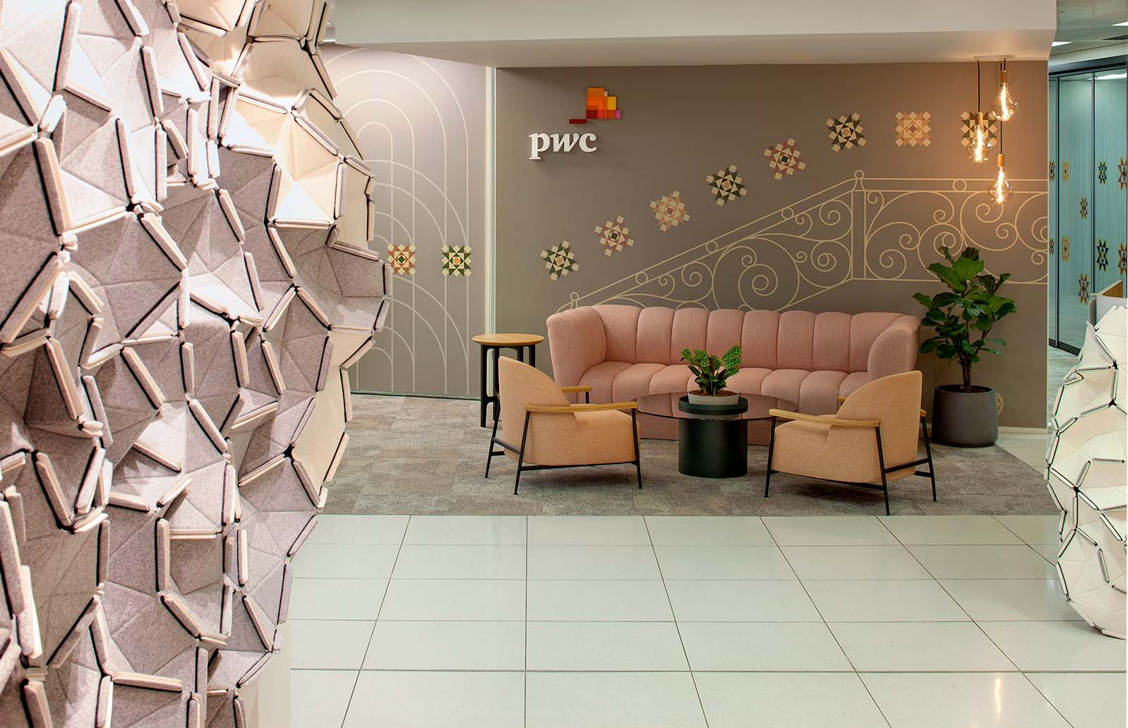 The design at PwC Glasgow aims to help reduce anxiety and create calm and welcoming environment